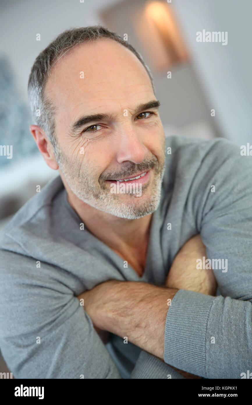 Portrait of handsome mature man Stock Photo - Alamy