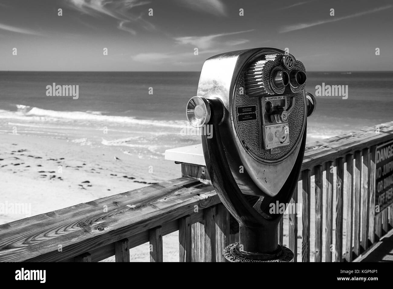 Viewfinder, fishing pier, Fort Mayers, Florida. Stock Photo