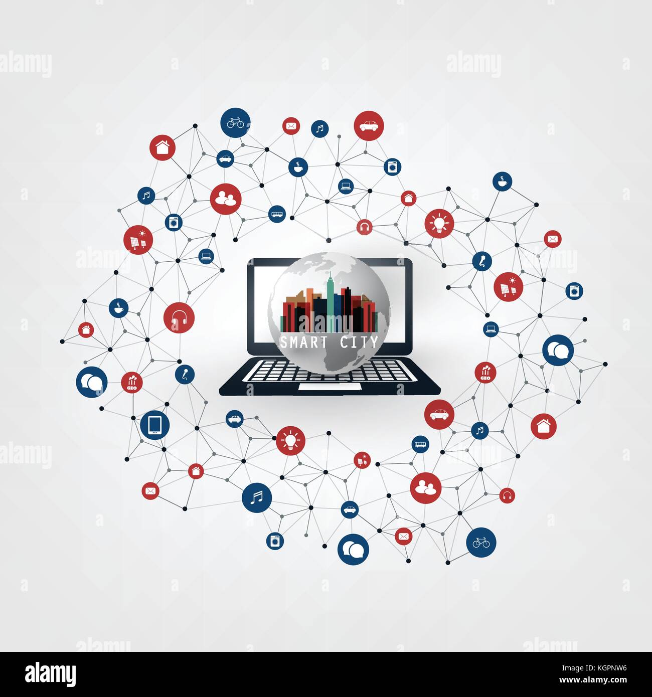 Internet of Things, Cloud Computing Design Concept with Icons ...