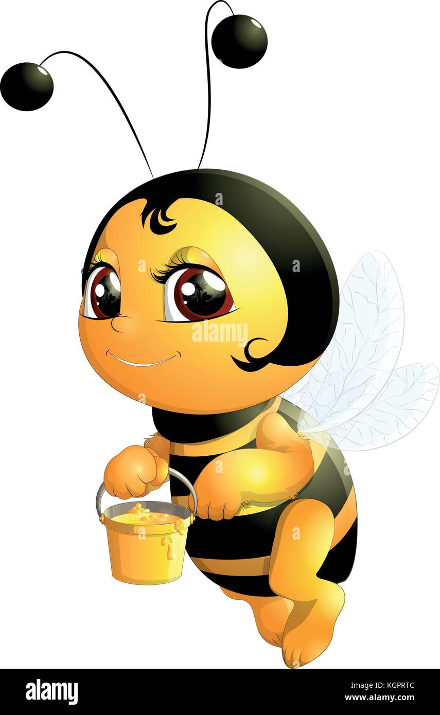 Beautiful cute bee Stock Vector