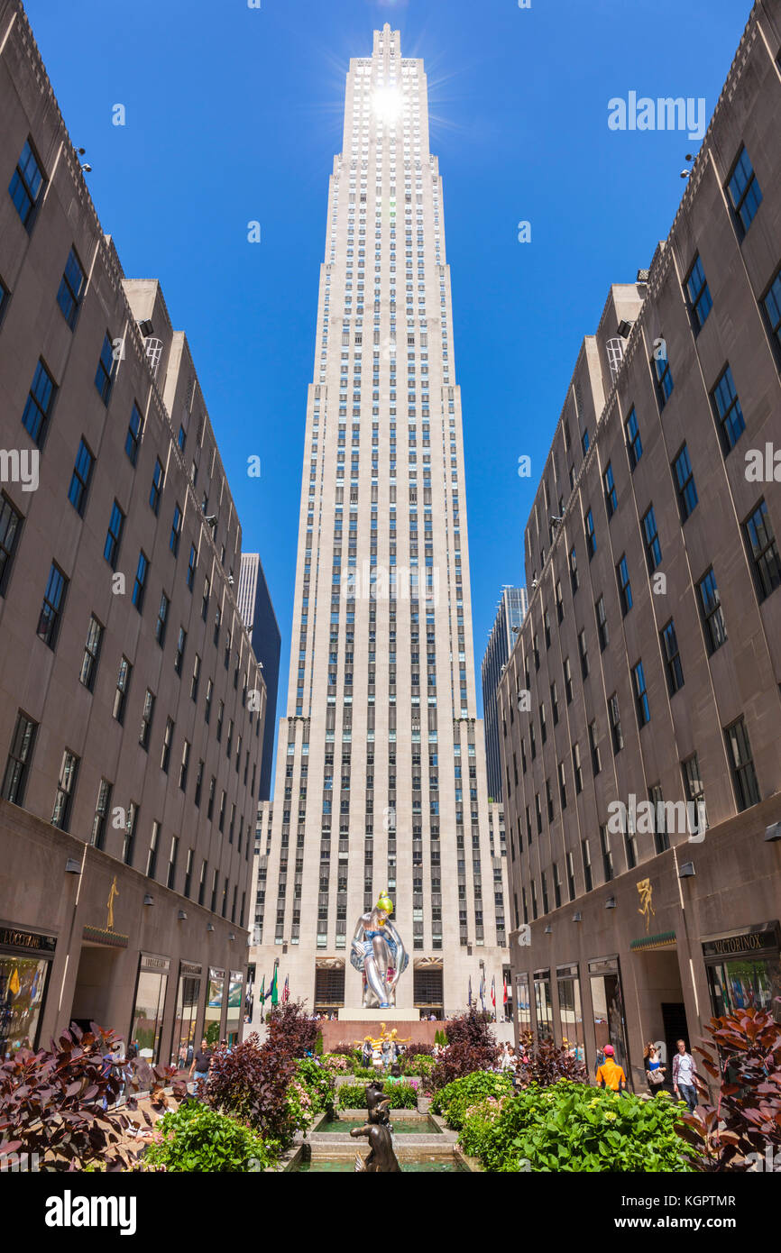 New york usa new york rockefeller center rockefeller plaza fifth avenue midtown manhattan new york city new york state usa Stock Photo