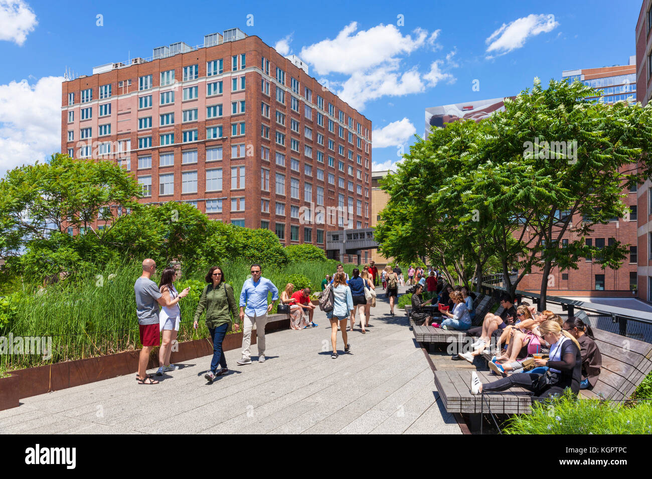 New york usa new york the high line new york urban park formed from an abandoned elevated rail line in Chelsea lower Manhattan New york city HIGHLINE Stock Photo