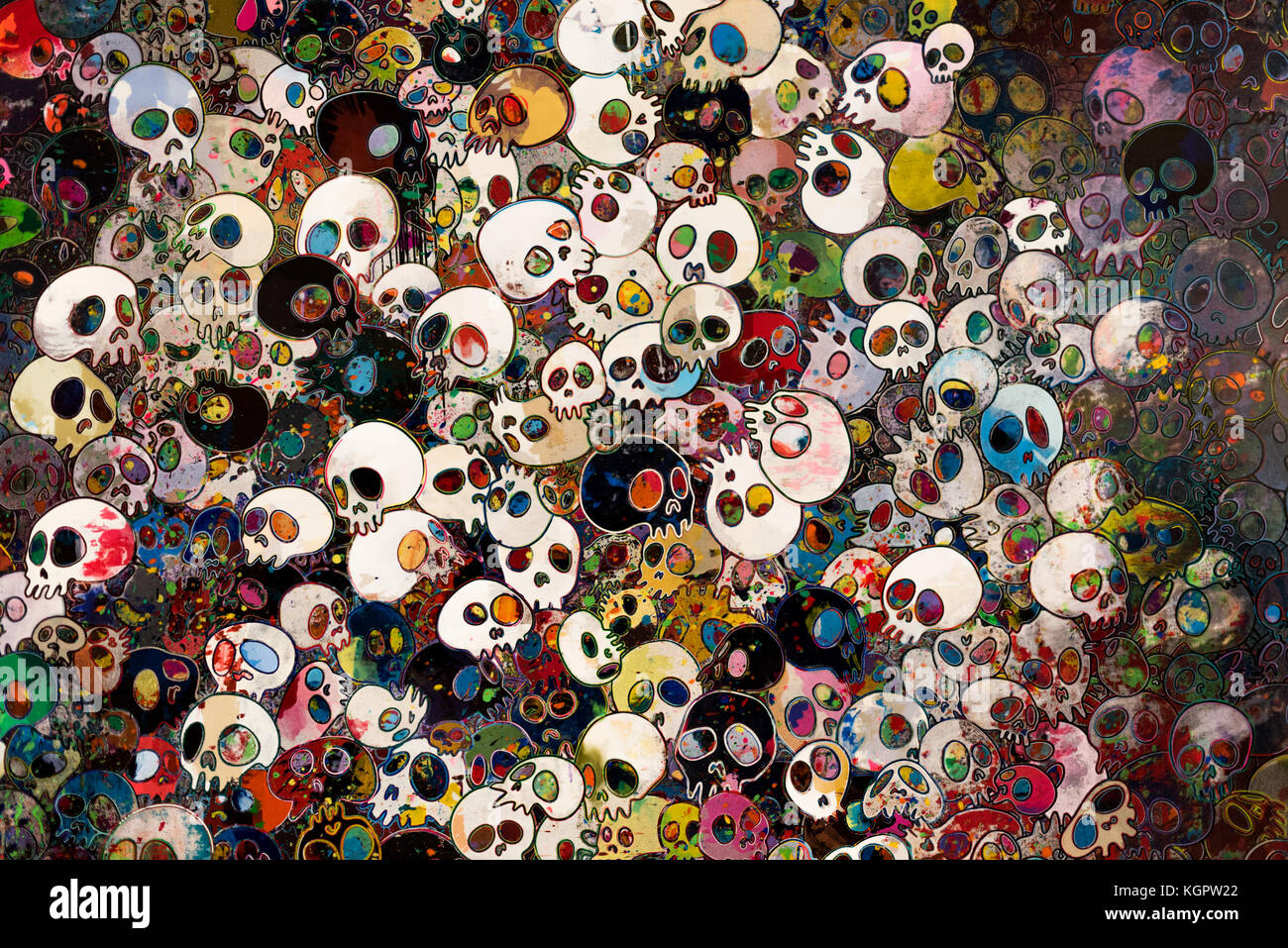 A picture I took at the Takashi Murakami Gallery at the Louis Vuitton  foundation in Paris. Its a square but I cropped for my wallpaper and it  looks reallly nice thought you