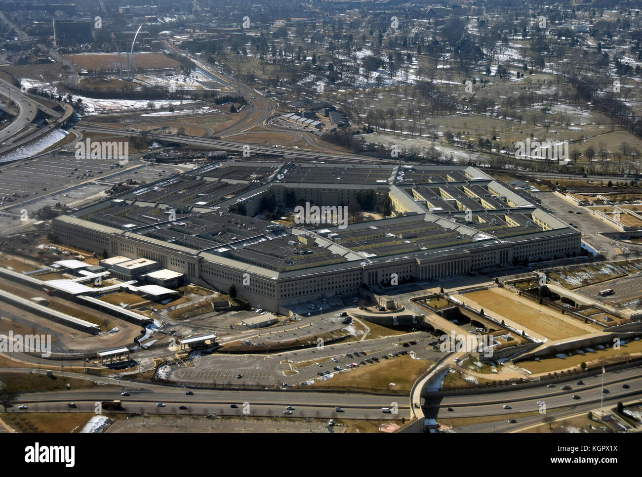 US Defense Department Pentagon seen from above Stock Photo