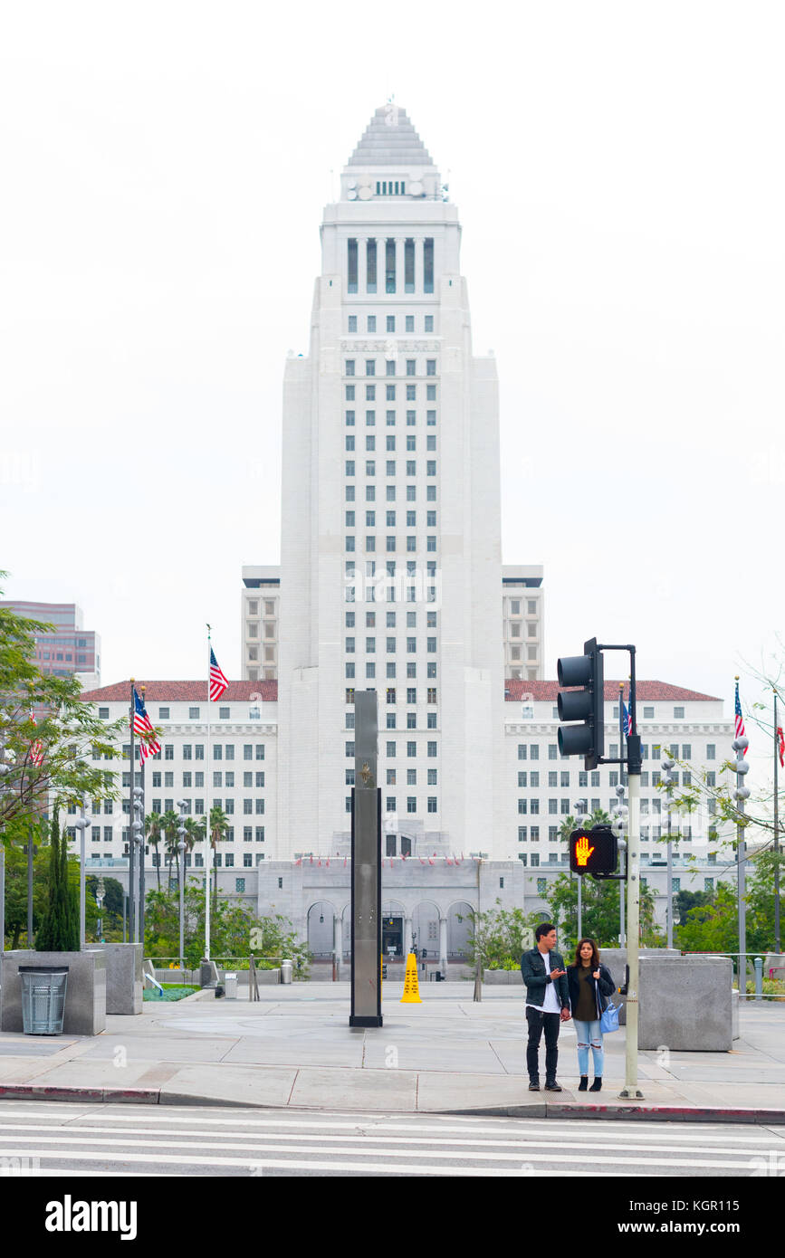 City hall in Downtown Los Angeles Stock Photo