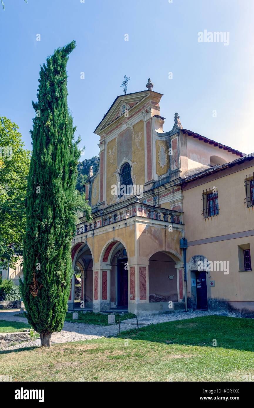 France. Alpes-Maritimes (06). Saorge. Village of Mercantour. Franciscan Monastery of Saorge Stock Photo