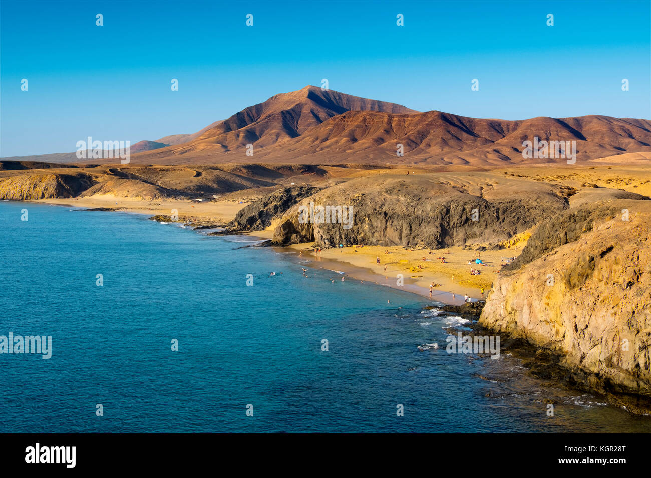 Punta de Papagayo beach, Playa Blanca. Lanzarote Island. Canary Islands Spain. Europe Stock Photo