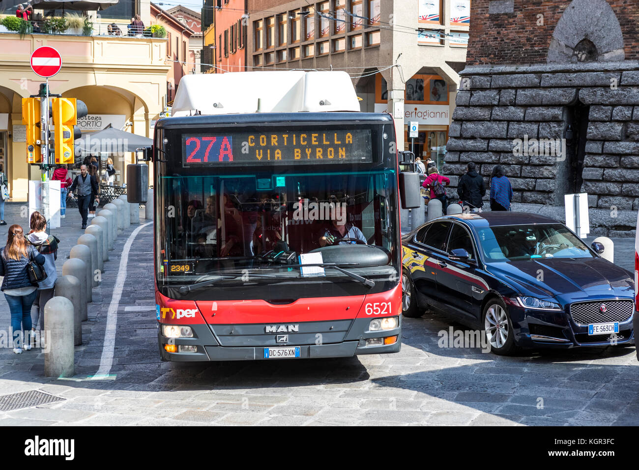 City bus, Bologna city life, Italy Stock Photo Alamy
