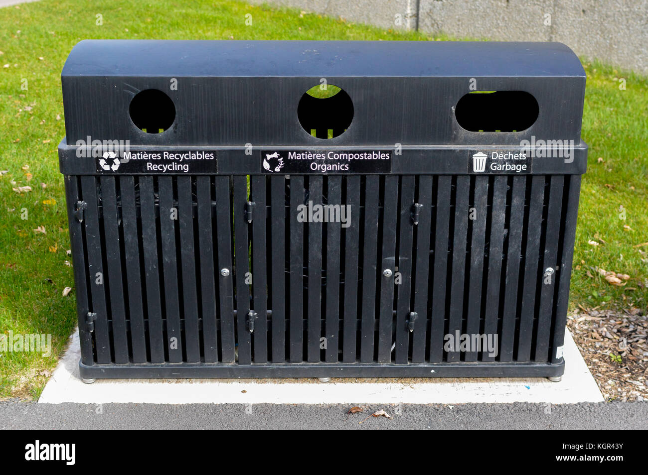 Black Recycle Bins For Collection Of Recycle Materials in Montreal