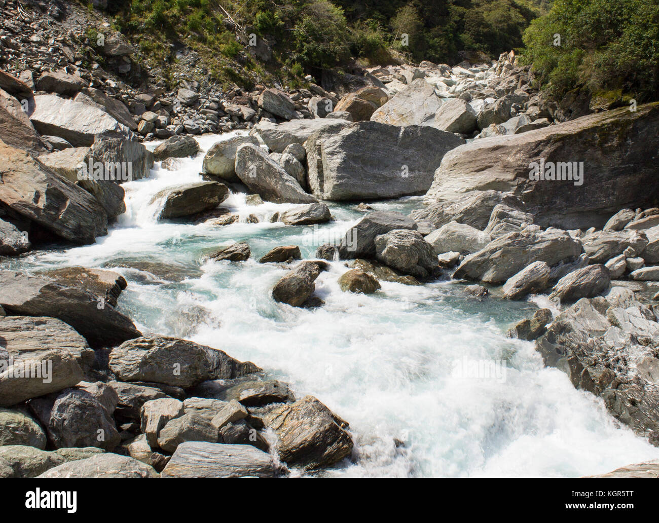 Haast River in the West Coast of New Zealand Stock Photo