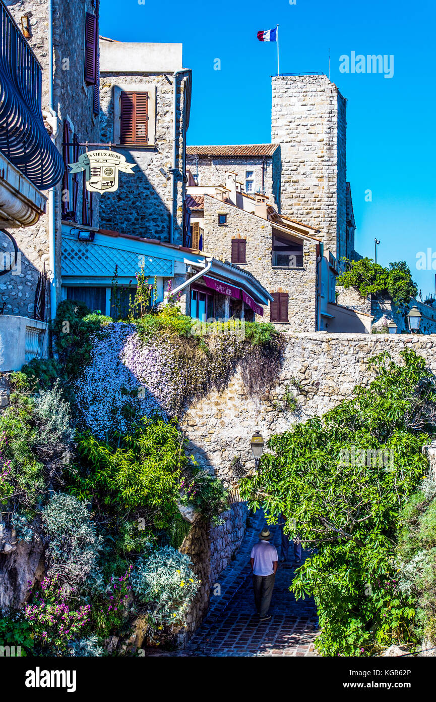 Alpes-Maritimes (06), Antibes. La vieille ville et Le musée Picasso située dans le chateau Grimaldi // France, Alpes-Maritimes (06), Antibes. Old town Stock Photo