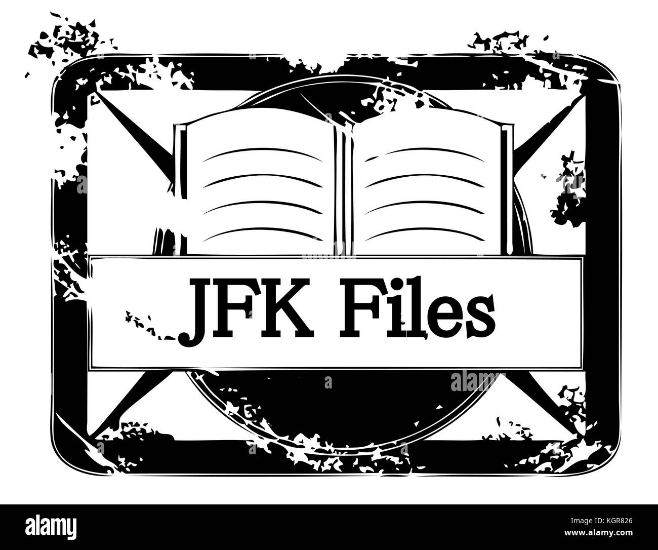 Illustration of secret JFK files isolated on white background Stock Photo