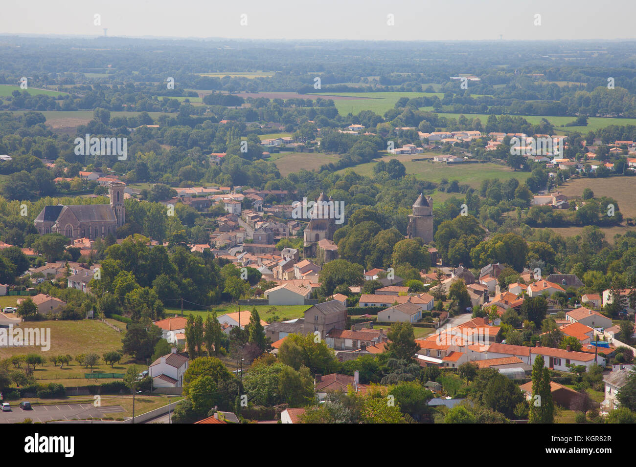 Areal view at little village in Vendee, France Stock Photo