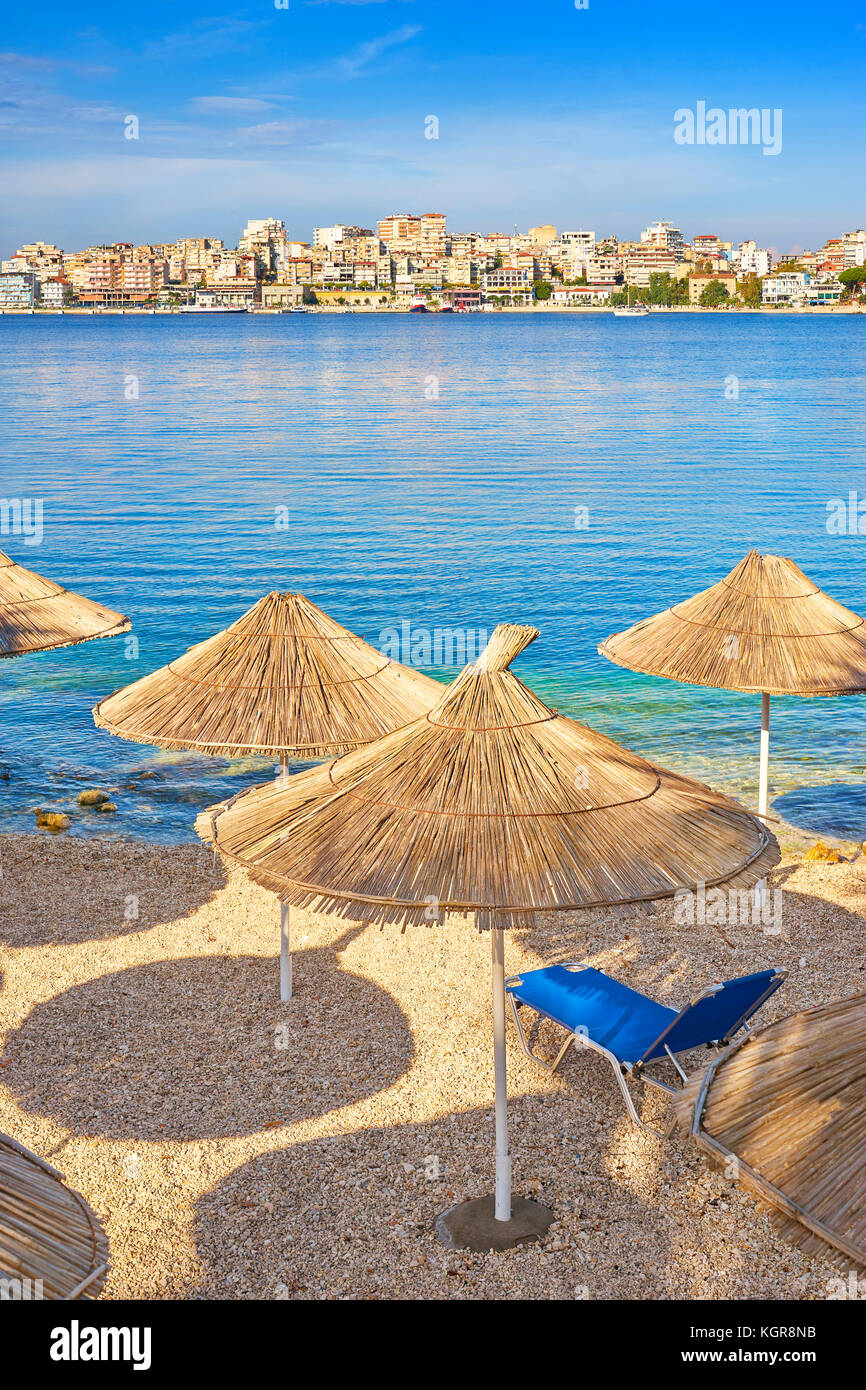 Albania - Saranda resort beach Stock Photo