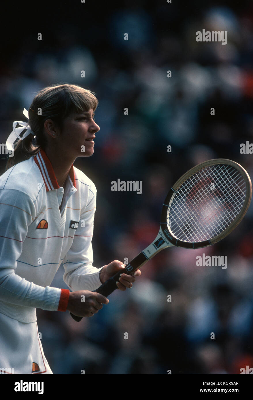 Chris Evert at Wimbledon, c. 1980 Stock Photo