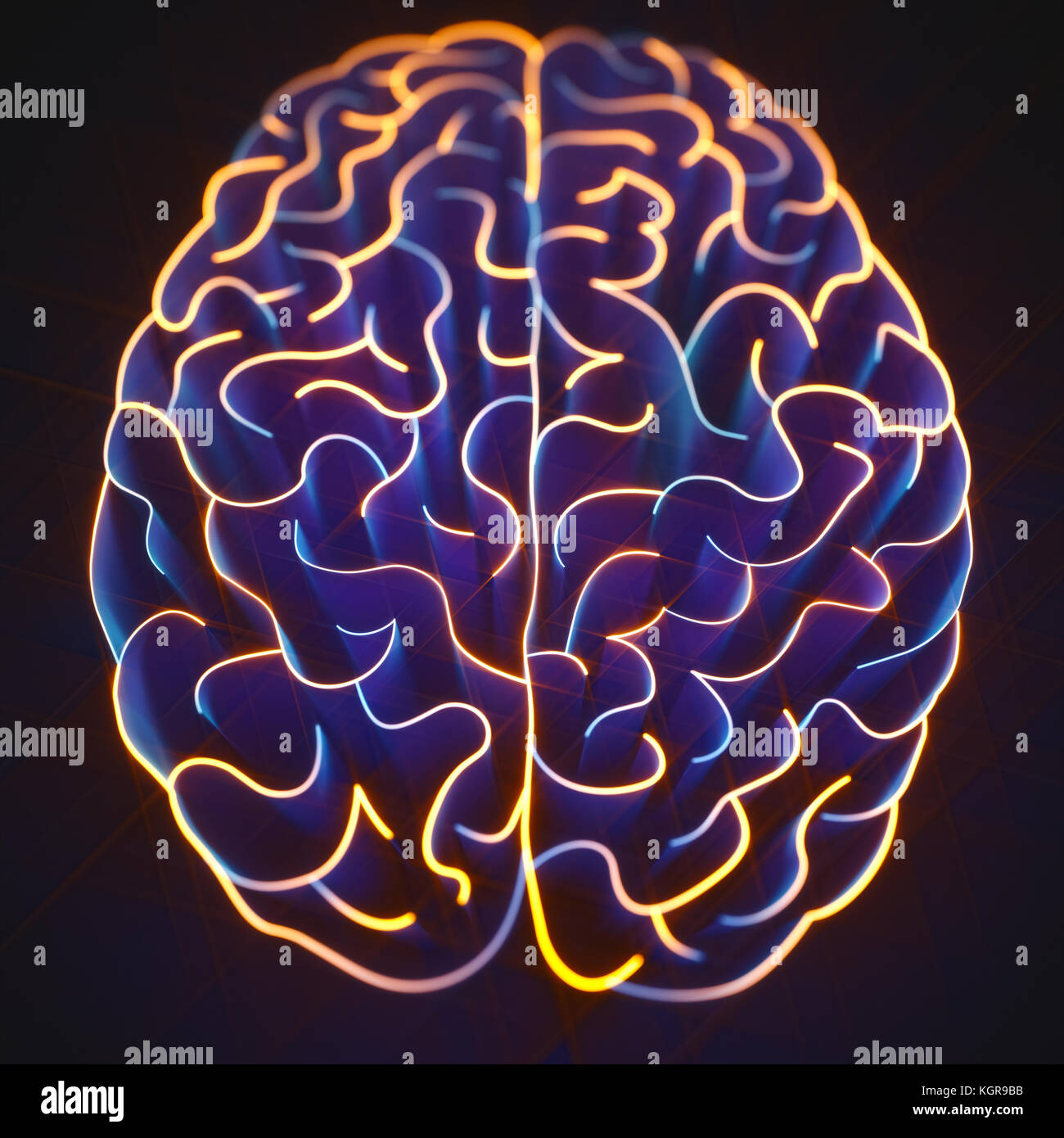 Walls shaped like a brain in a maze with no way out. Stock Photo