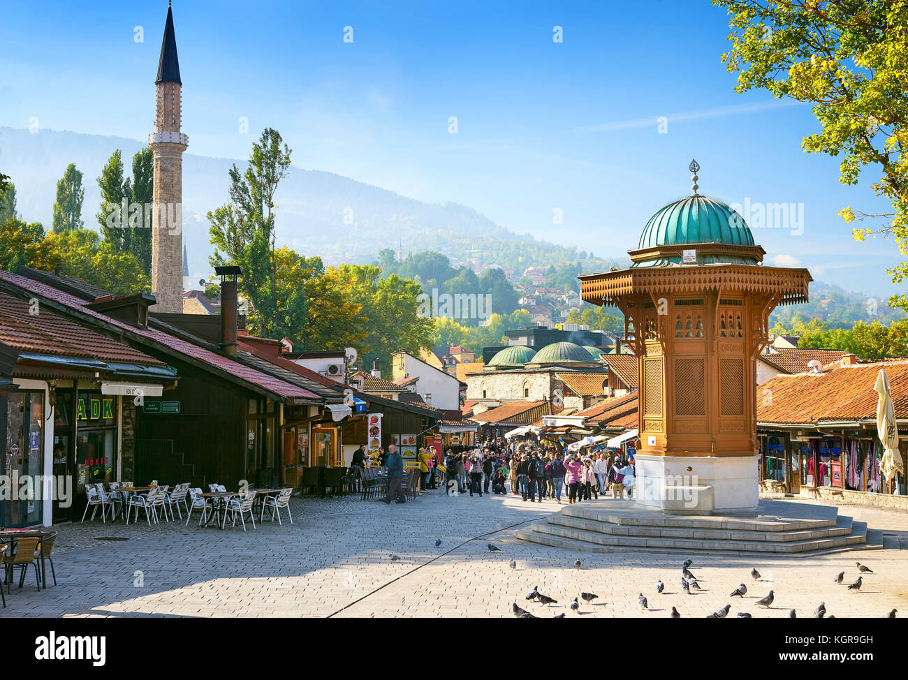 Sarajevo Old Town - Sebilj Fountain, Bosnia and Herzegovina Stock Photo
