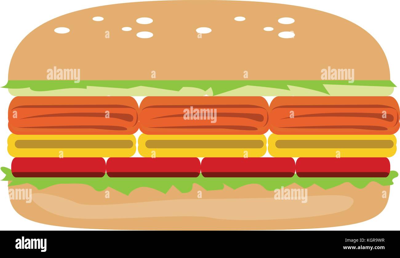 Isolated sandwich illustration Stock Vector