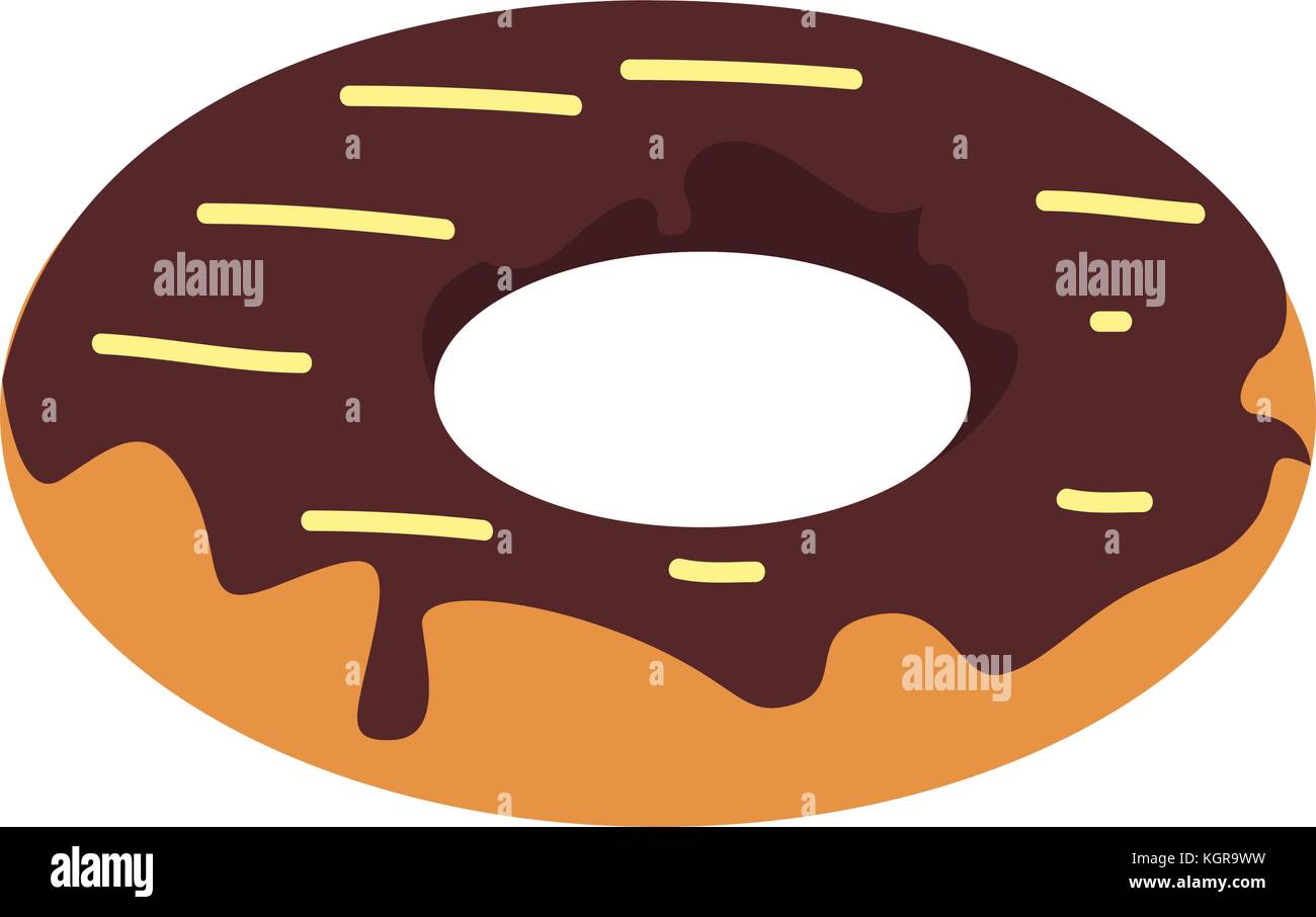 Isolated chocolate donut Stock Vector