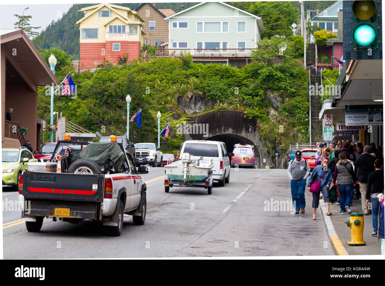 Tunnel entrance on Front Street in Ketchikan, Alaska Stock Photo Alamy