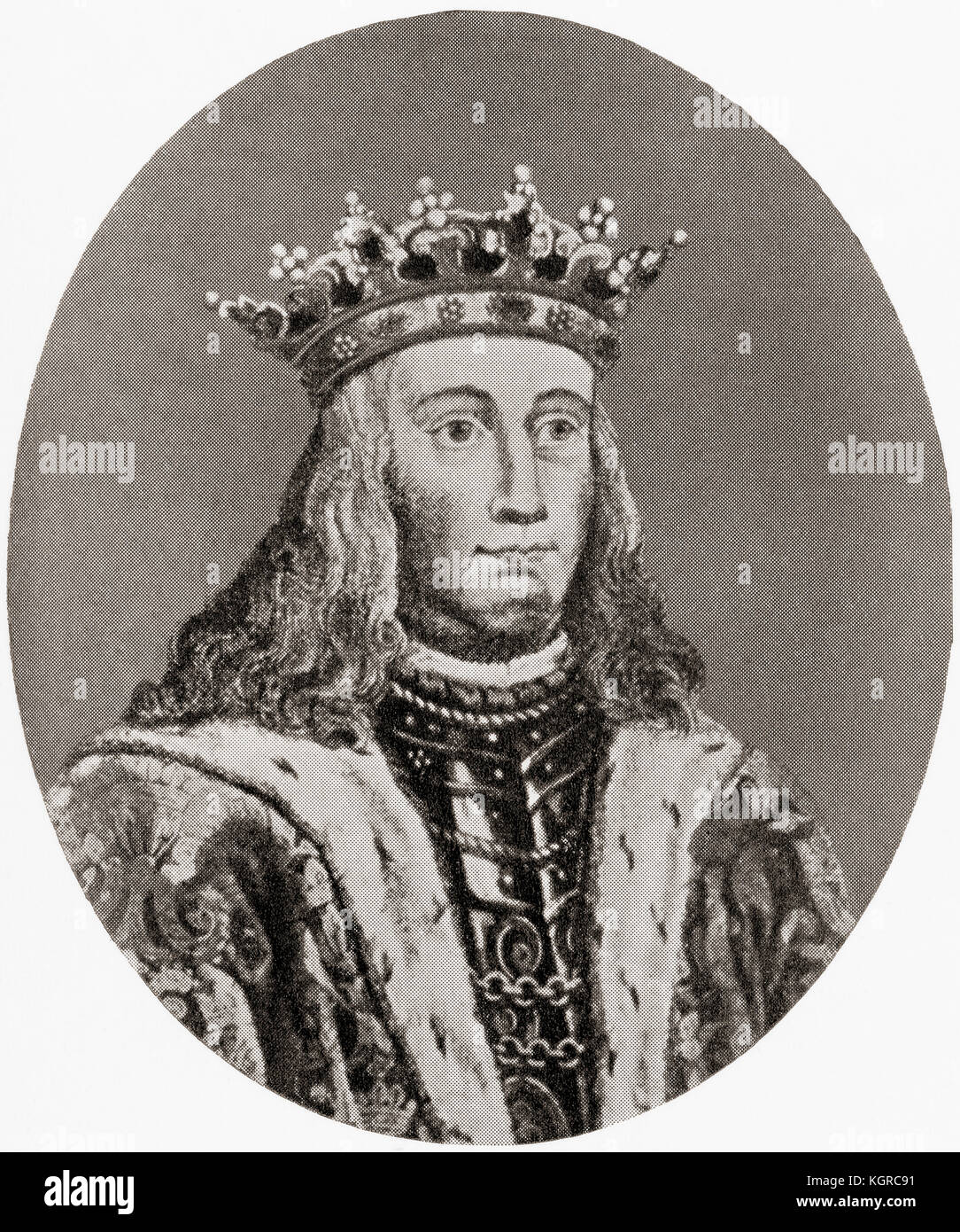 John, 1455 – 1513,  Scandinavian monarch under the Kalmar Union.  King of Denmark (1481–1513), King of Norway (1483–1513) and as John II of Sweden (1497–1501).  From Hutchinson's History of the Nations, published 1915. Stock Photo