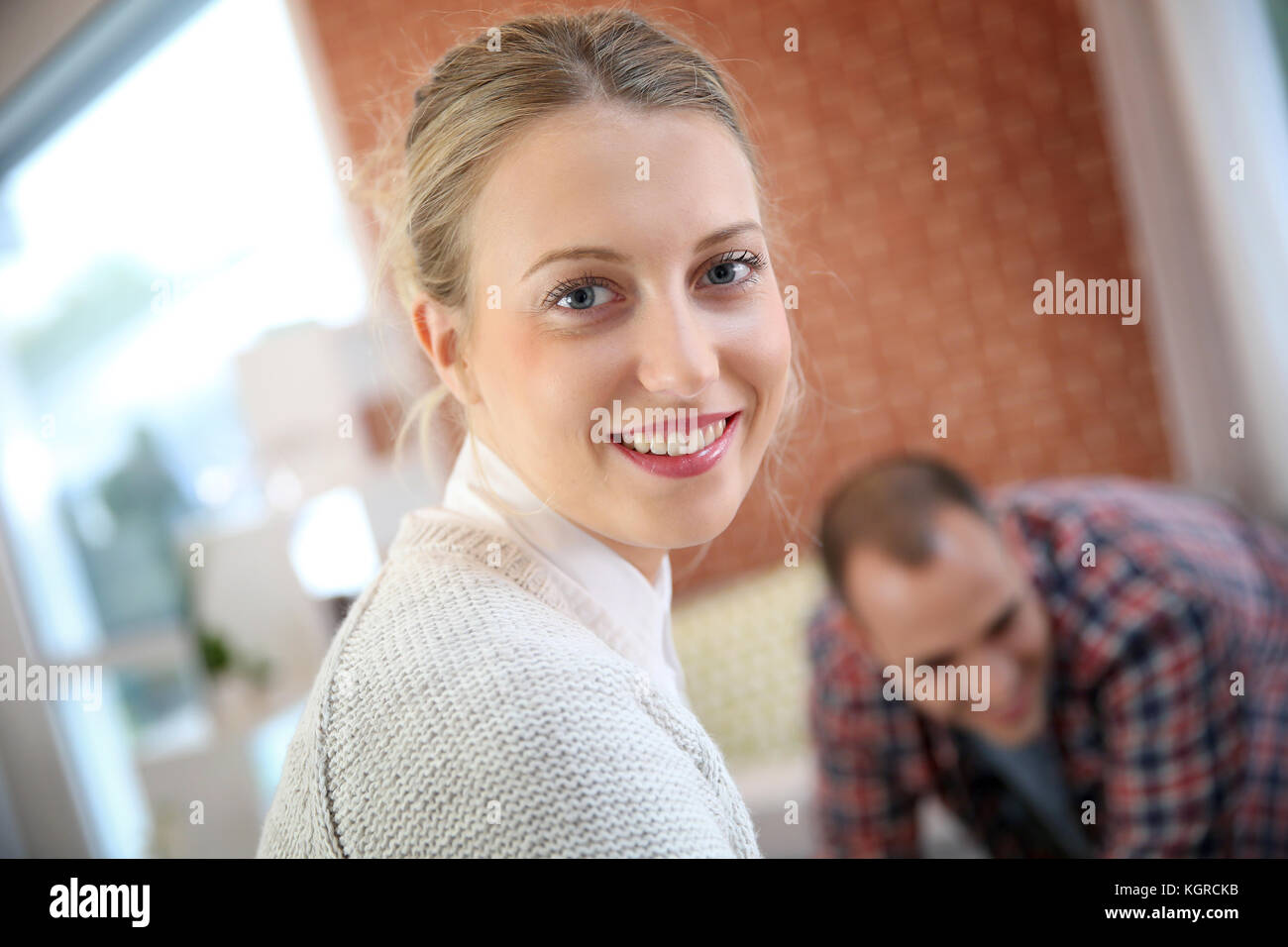 Portrait of cheerful student girl Stock Photo - Alamy