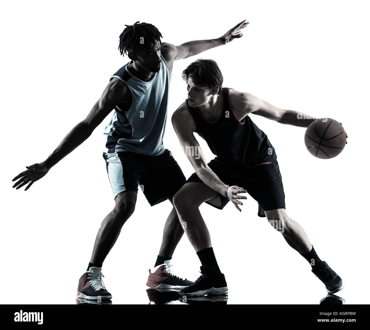 Two basketball players Stock Photo - Alamy