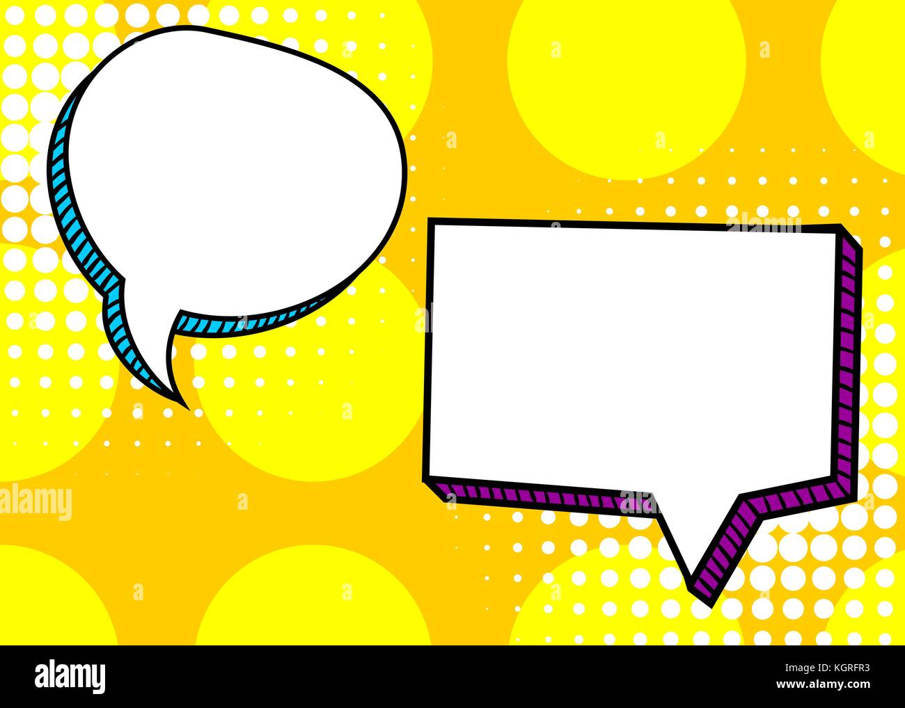 Set dialog blank template pop art comic text Stock Vector Image & Art ...
