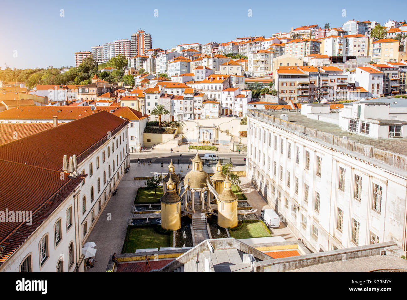 View of the city of Coimbra, Portugal, with Jardim da Manga of Santa Cruz  Monastery on the front Stock Photo - Alamy