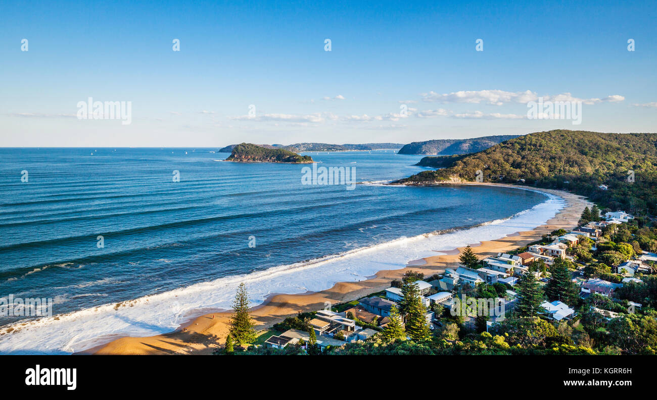 Australia, New South Wales, Central Coast, Broken Bay, view of Pearl Beach Stock Photo