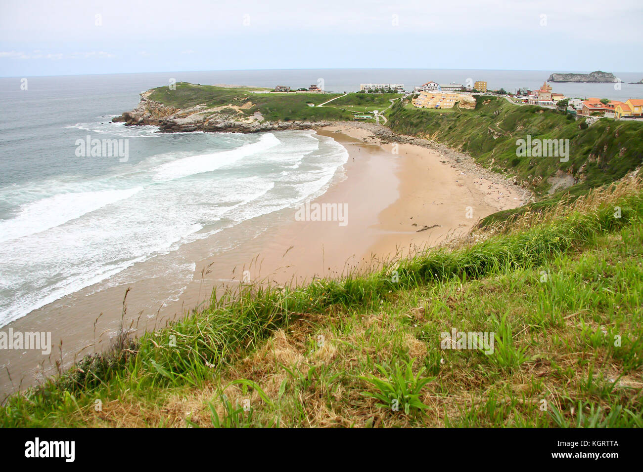 Playa de los Locos (Locos beach) in Suances, Cantabria. Spain. Stock Photo