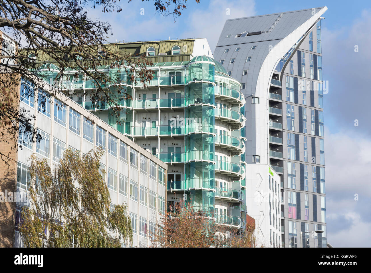 Modern residential apartment buildings, Uxbridge Road, Ealing, London Borough of Ealing, Greater