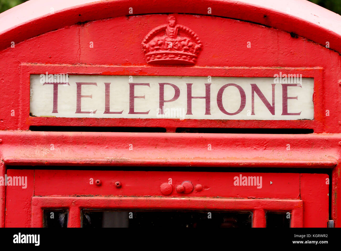 Red telephone booth in Scotland, UK. Stock Photo