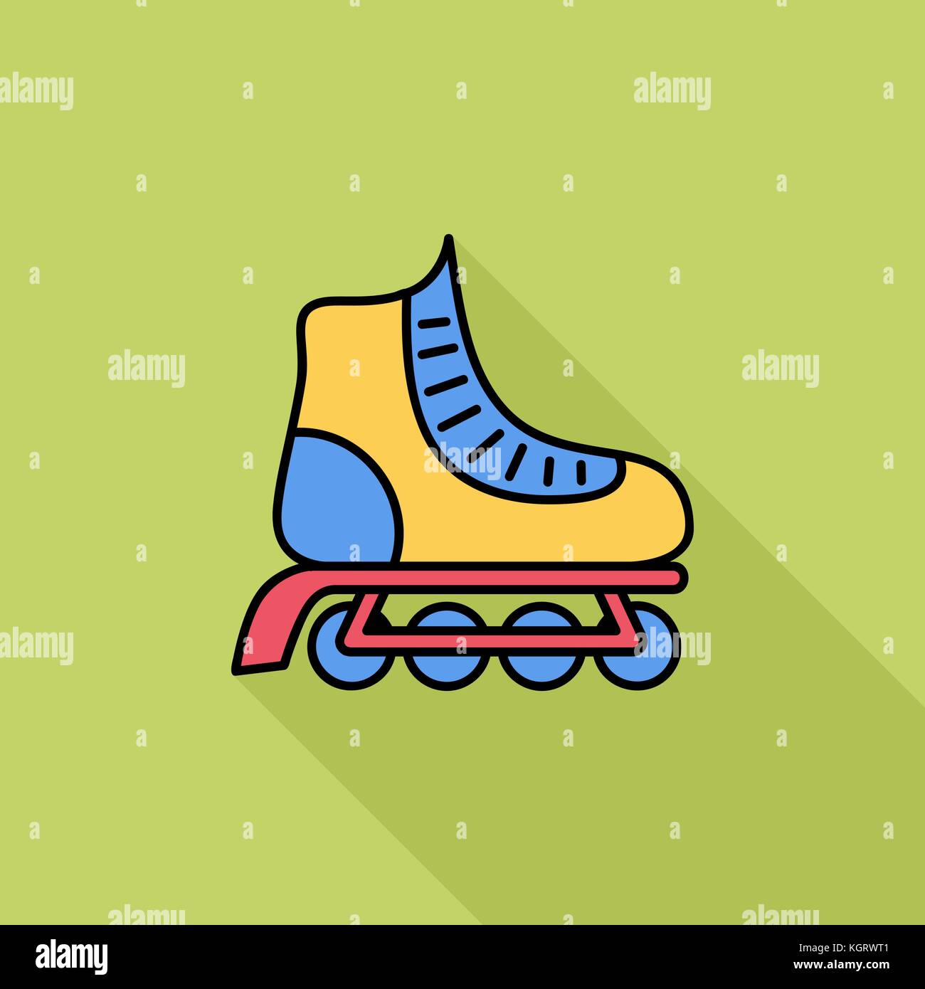 Roller icon. Flat vector related icon with long shadow for web and ...