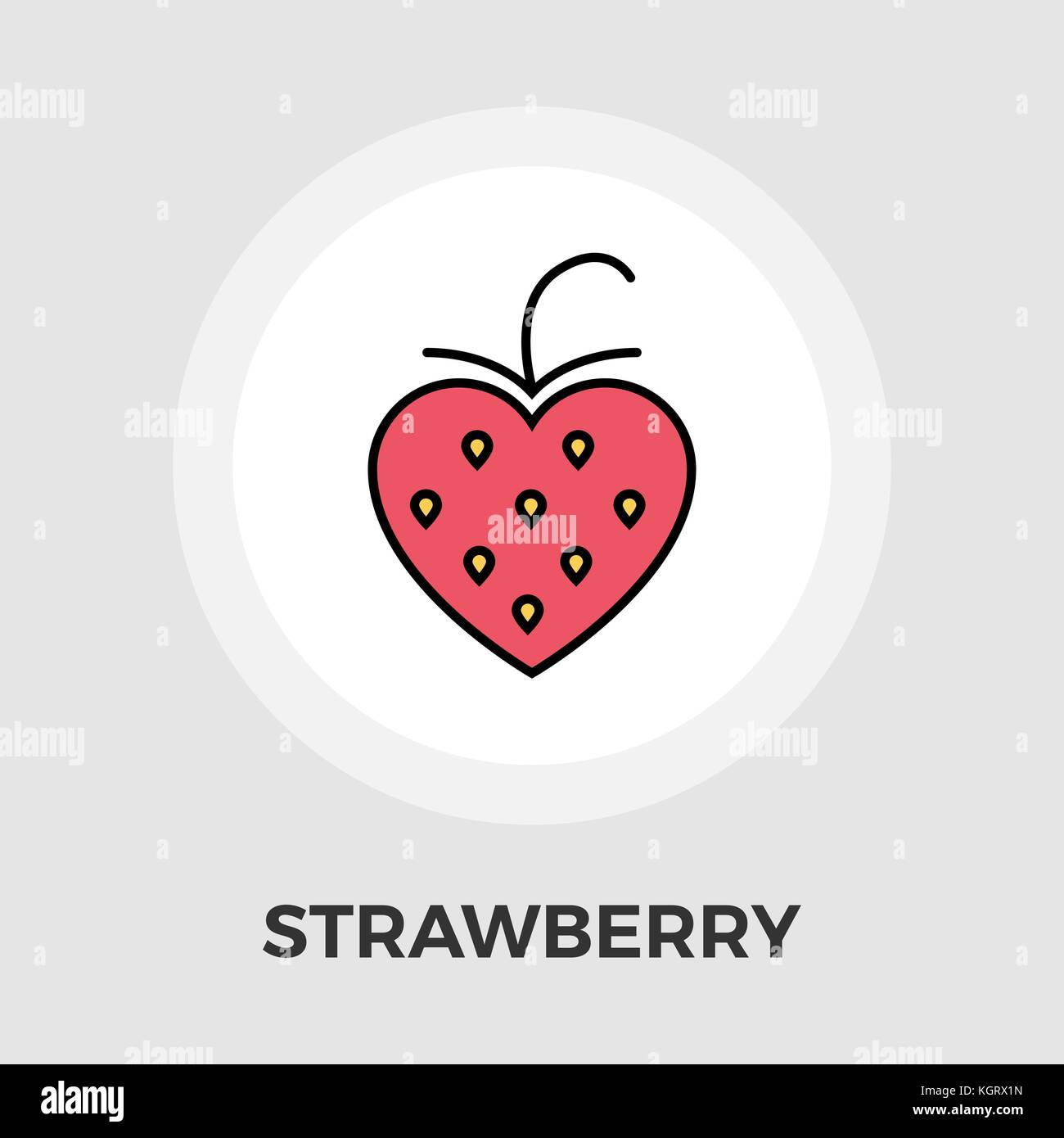 Strawberry icon vector. Flat icon isolated on the white background ...