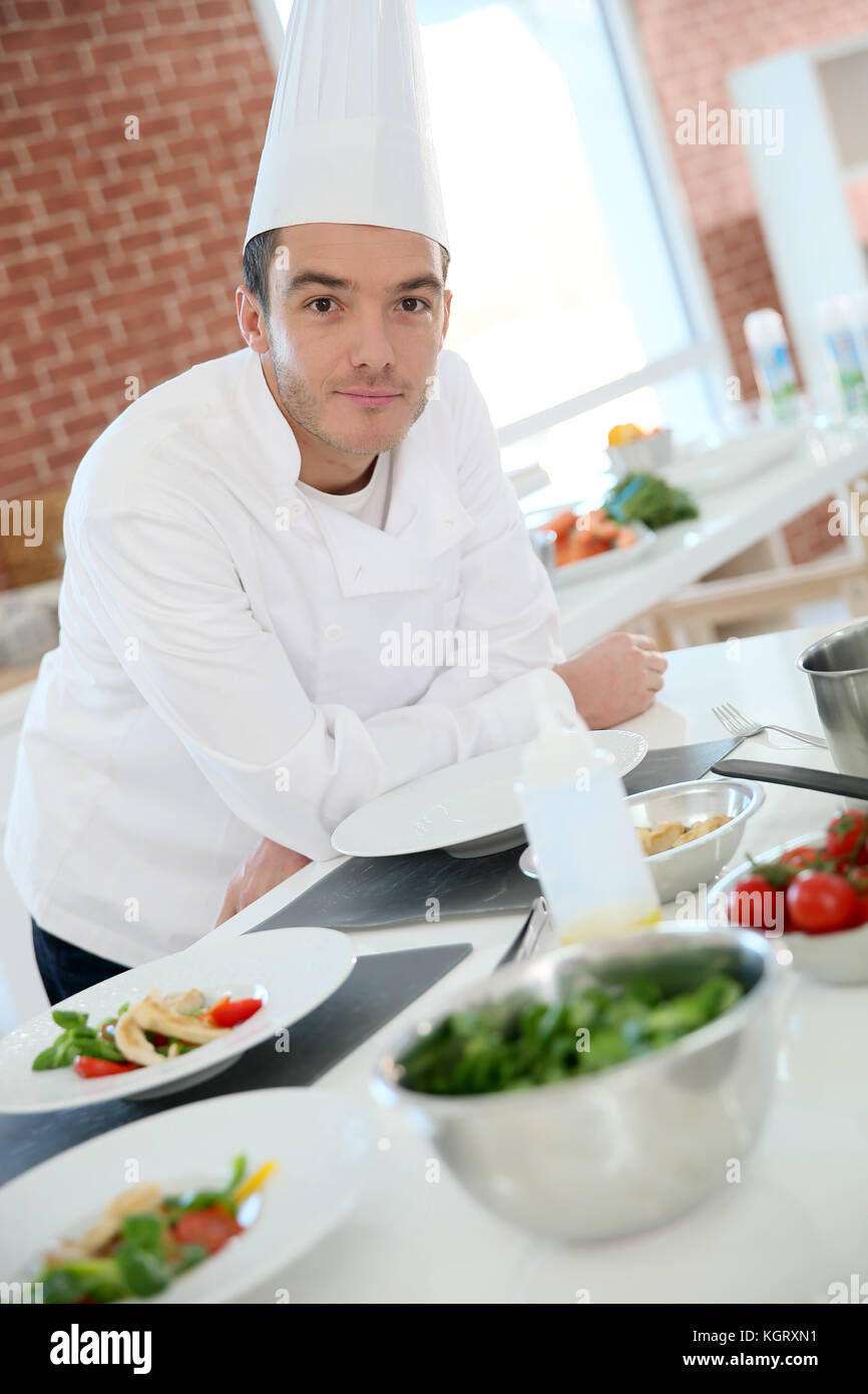 Portrait of chef in professional kitchen Stock Photo Alamy