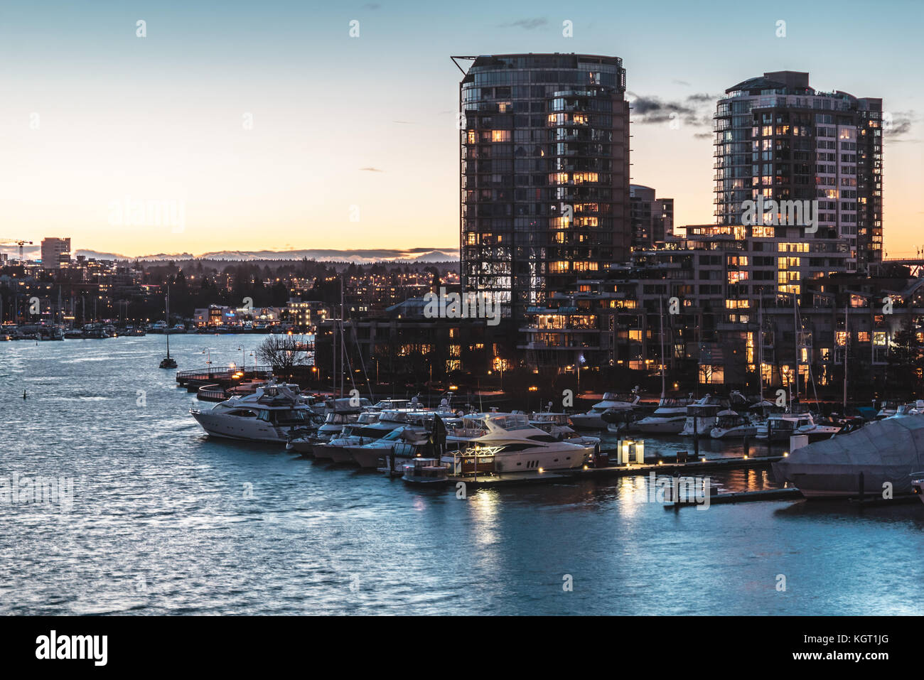 Photo of a Winter Sunset at False Creek in Vancouver, BC, Canada Stock ...