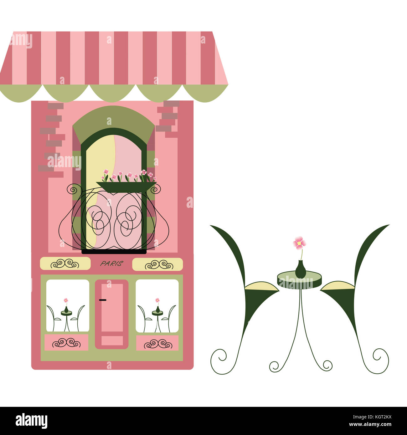illustration of a parisian cafe Stock Photo