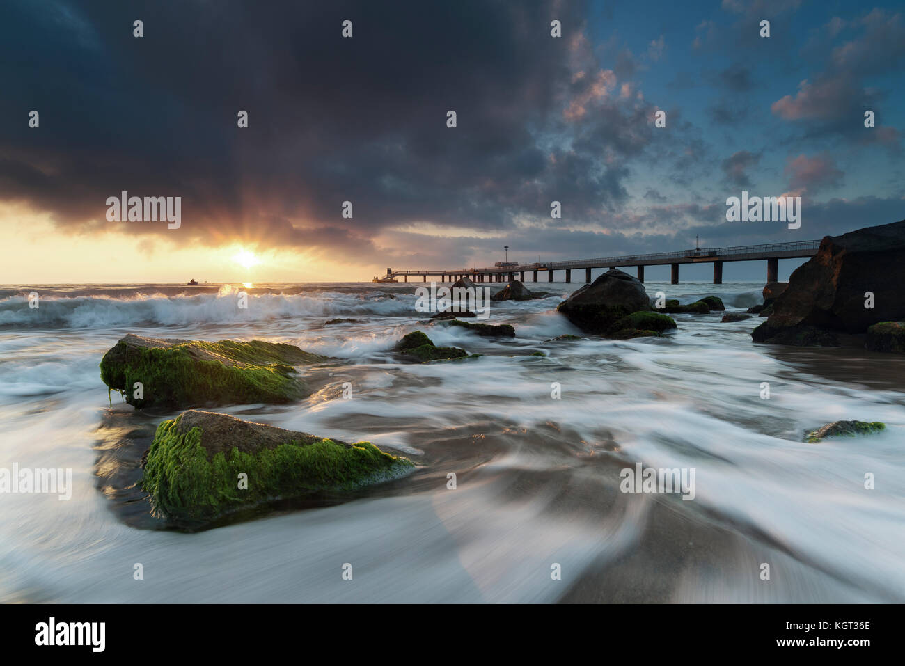 Sea sunrise, near Burgas, Bulgaria Stock Photo