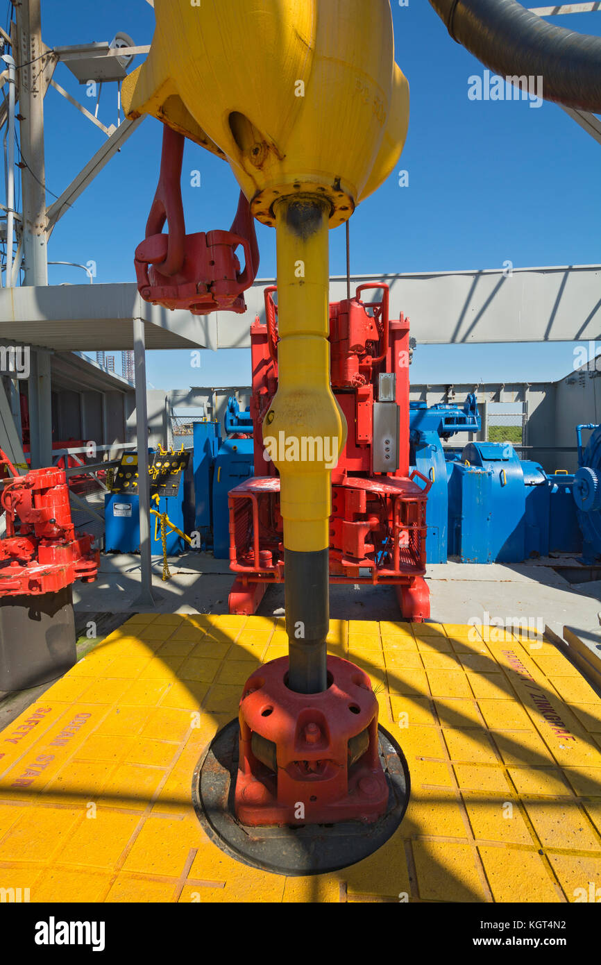 Texas, Galveston, Ocean Star Offshore Drilling Rig Museum and Education Center, drill floor Stock Photo