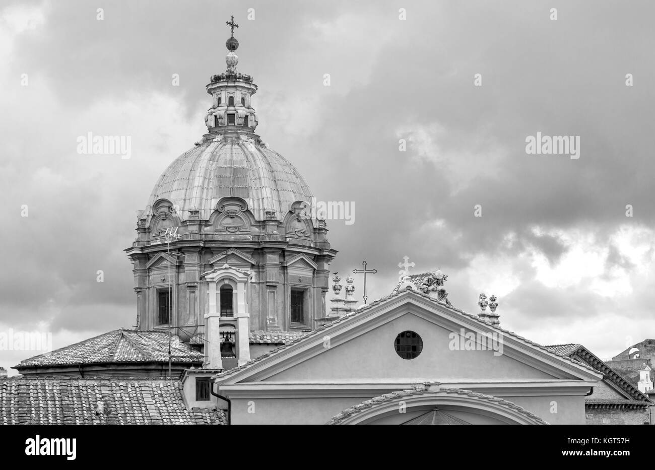 View of Rome with church domes Stock Photo - Alamy