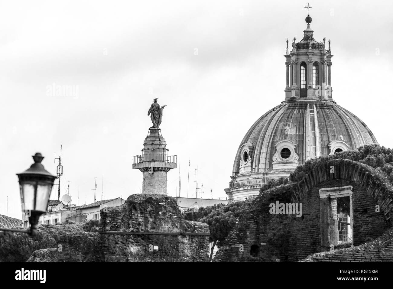 View of Rome with church domes Stock Photo - Alamy