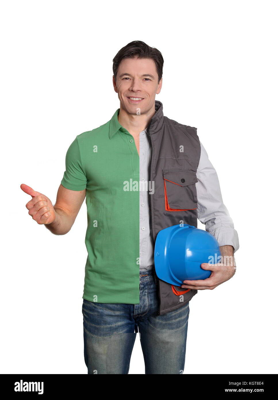 Construction supervisor and happy customer Stock Photo