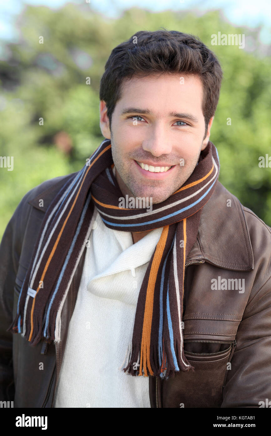 Attractive young man in leather hi-res stock photography and images - Alamy