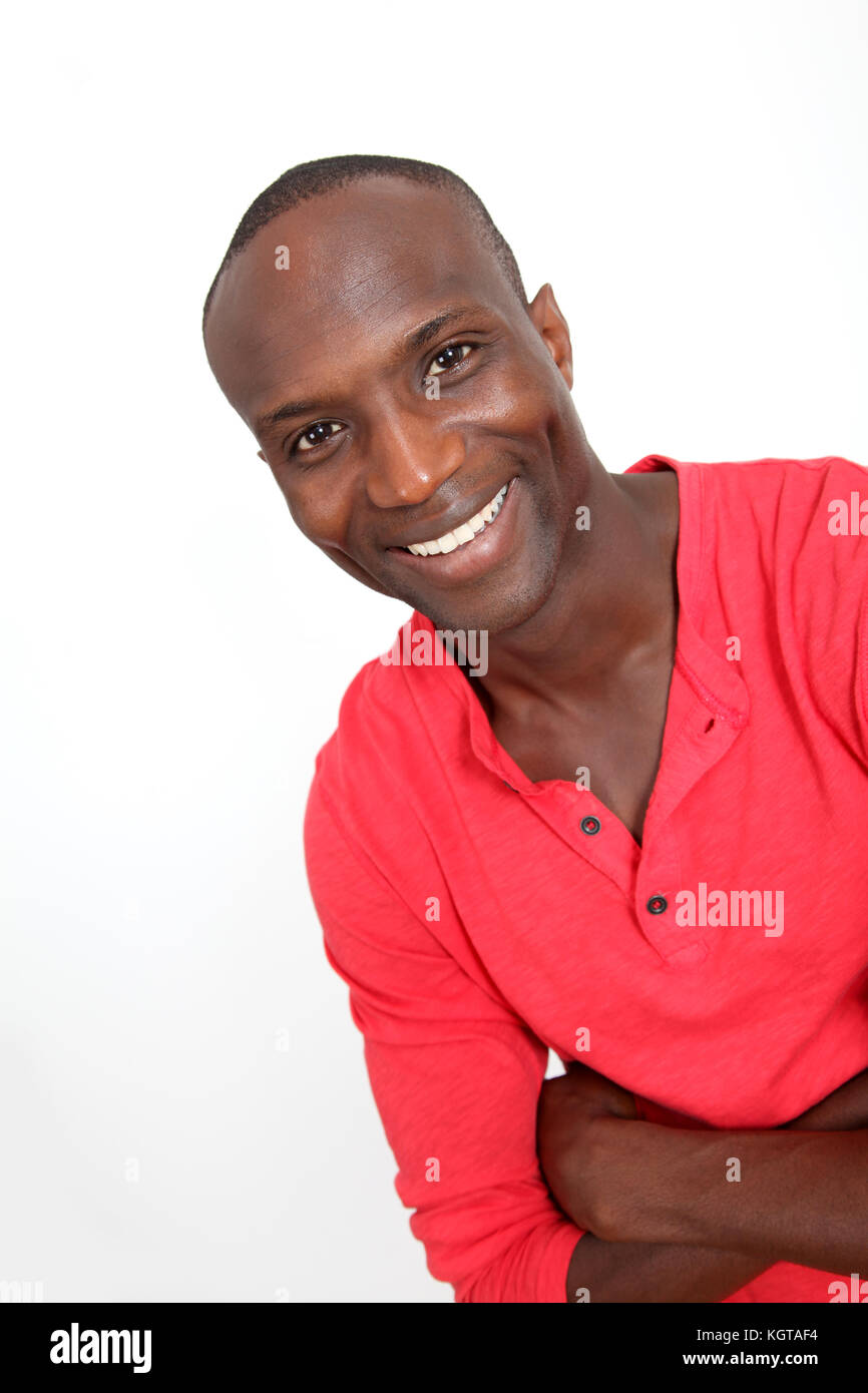 Handsome black man with cheerful attitude Stock Photo