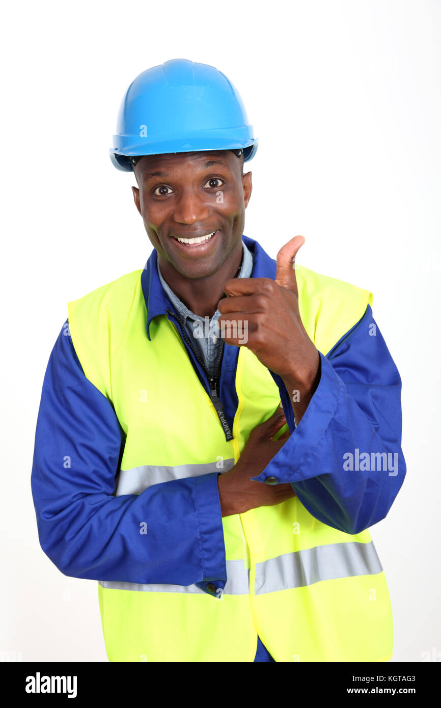 Male engineer showing thumb hi-res stock photography and images - Alamy