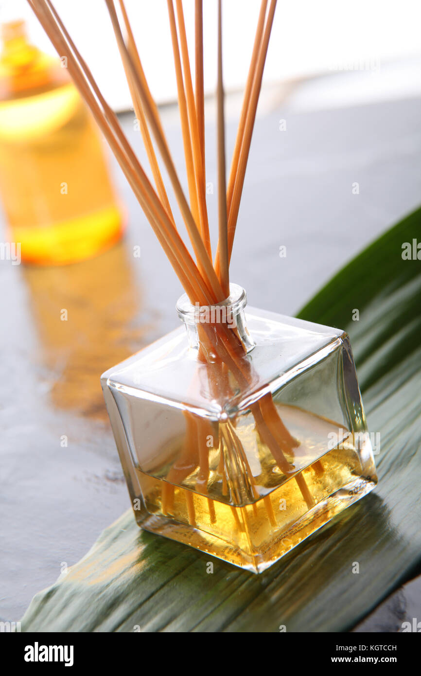 Closeup of perfumed incense sticks Stock Photo