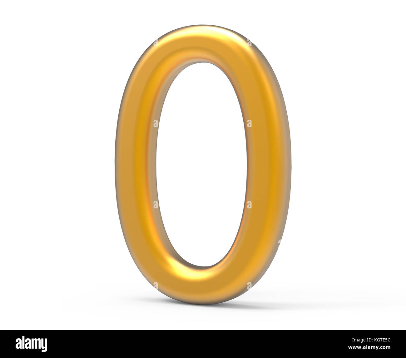 3D render golden number 0, thin and plastic texture 3D figure design ...