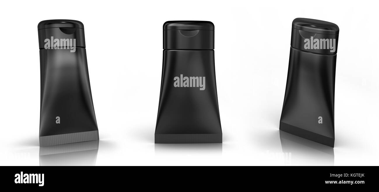 Download 3d Render Facial Cleanser Mockup Face Wash Container Tube Template In Black Stock Photo Alamy