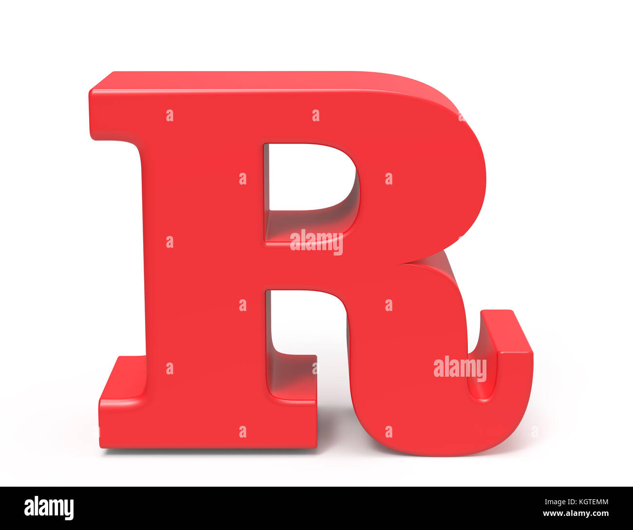 3D render red alphabet R, retro fat 3D font design Stock Photo - Alamy